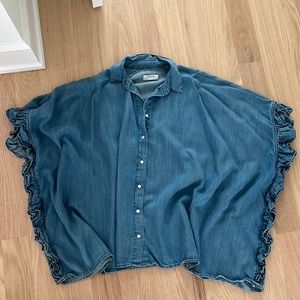 Zara denim shirt top